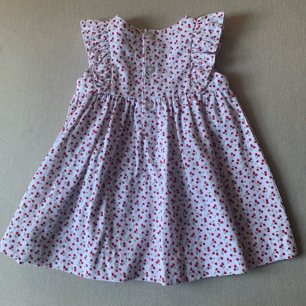 Host Pick✨Edgehill Collection Baby Girl Flutter-Sleeve Cherry A-Line Dress|6M - Picture 3 of 8